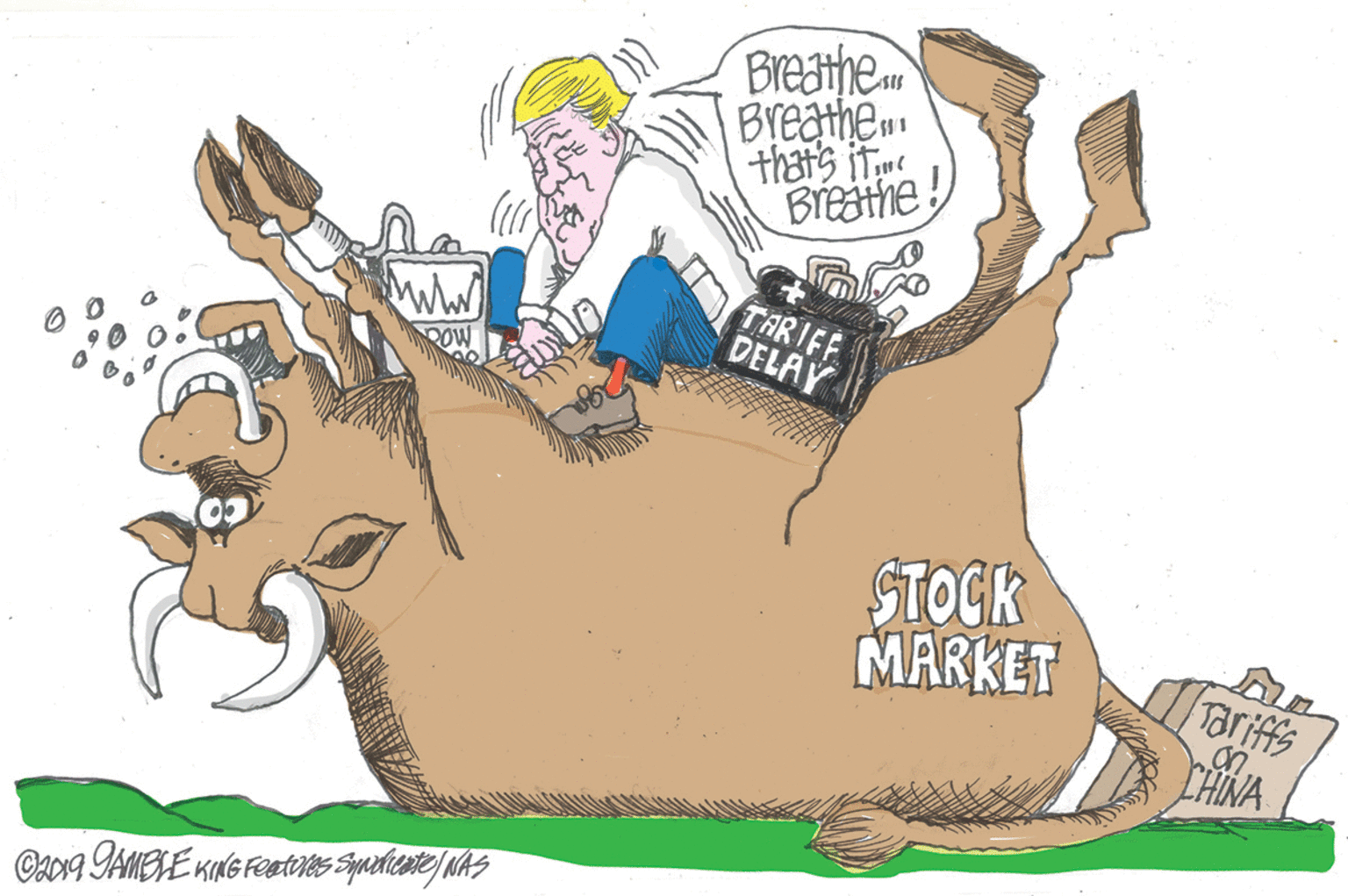 Happy OCR: Breathe Breathe BIESthe TARIFF DELAY STOCK MARKET Tariffs CHINA Breathe Breathe BIESthe TARIFF DELAY STOCK MARKET Tariffs CHINA