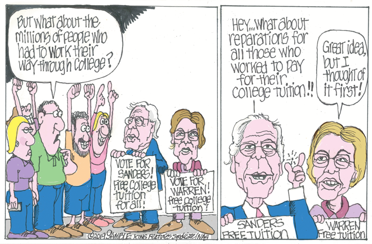 Art OCR: BUT What about the Millions of pegle who had to work their way fnough College HEY.Whar about reparations for Grear idea ali those who Worked to pay bUt I thaught a COilege Tuimn! trfirst! for their VOTE FORSANDERS! FrE COlege VOE FOR tuition WARREN! foral! free college twition? SANDERS ÓMIAMBIE KING FLEsdeNAG FREE TUÍTION WARREN Free tuition BUT What about the Millions of pegle who had to work their way fnough College HEY.Whar about reparations for Grear idea ali those who Worked to pay bUt I thaught a COilege Tuimn! trfirst! for their VOTE FORSANDERS! FrE COlege VOE FOR tuition WARREN! foral! free college twition? SANDERS ÓMIAMBIE KING FLEsdeNAG FREE TUÍTION WARREN Free tuition