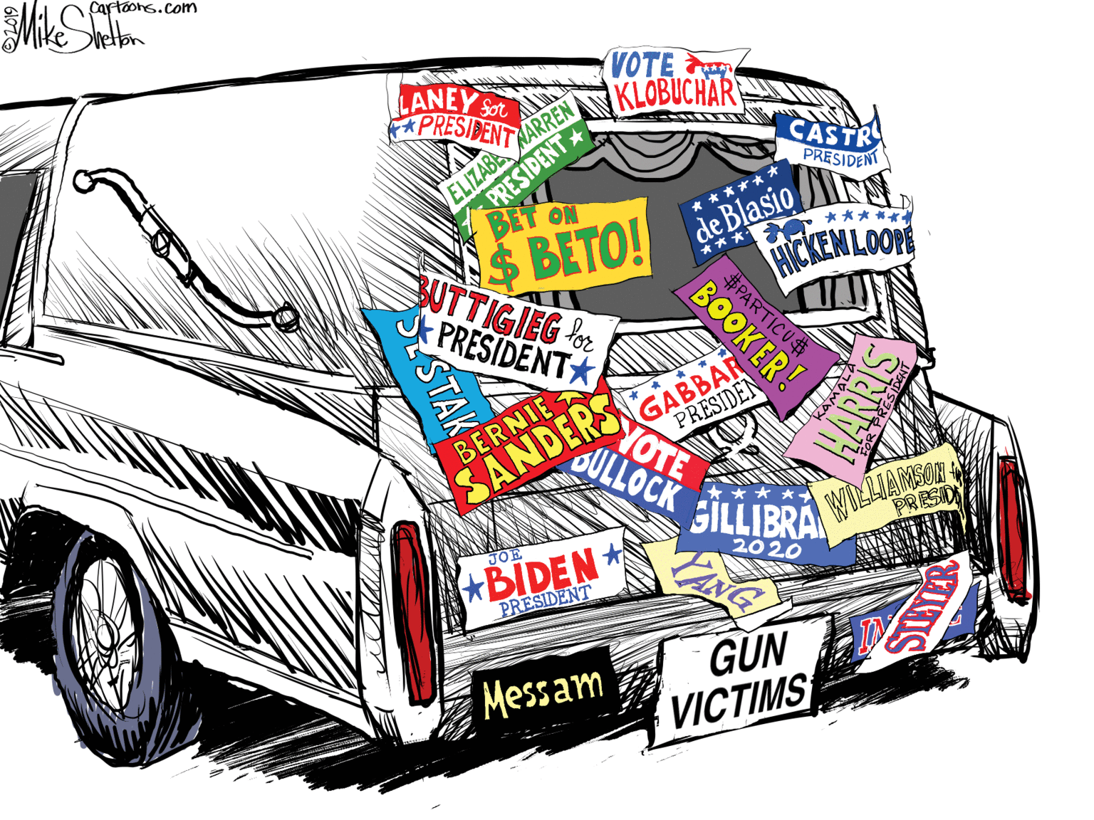 Bumper OCR: Cartoons.com LANEY Sot PRESIBENT VOTE KLOBUCHAR ELIZABEARREN PRESIDENT BET ON CASTR PRESIDENT **** BETO! UTTIGIEG or de Blasio ***** ** HICKENLOOP %2PARTICU BOOKER PRESIDENT SANDERSGABBAR PRESIDEN YOTE OULLOCK BERNIE SILLIBRA WILLIAMSON PRESID JOE 2020 BIDEN + PRESIDENT GÜN VICTIMS Messam STAK Cartoons.com LANEY Sot PRESIBENT VOTE KLOBUCHAR ELIZABEARREN PRESIDENT BET ON CASTR PRESIDENT **** BETO! UTTIGIEG or de Blasio ***** ** HICKENLOOP %2PARTICU BOOKER PRESIDENT SANDERSGABBAR PRESIDEN YOTE OULLOCK BERNIE SILLIBRA WILLIAMSON PRESID JOE 2020 BIDEN + PRESIDENT GÜN VICTIMS Messam STAK