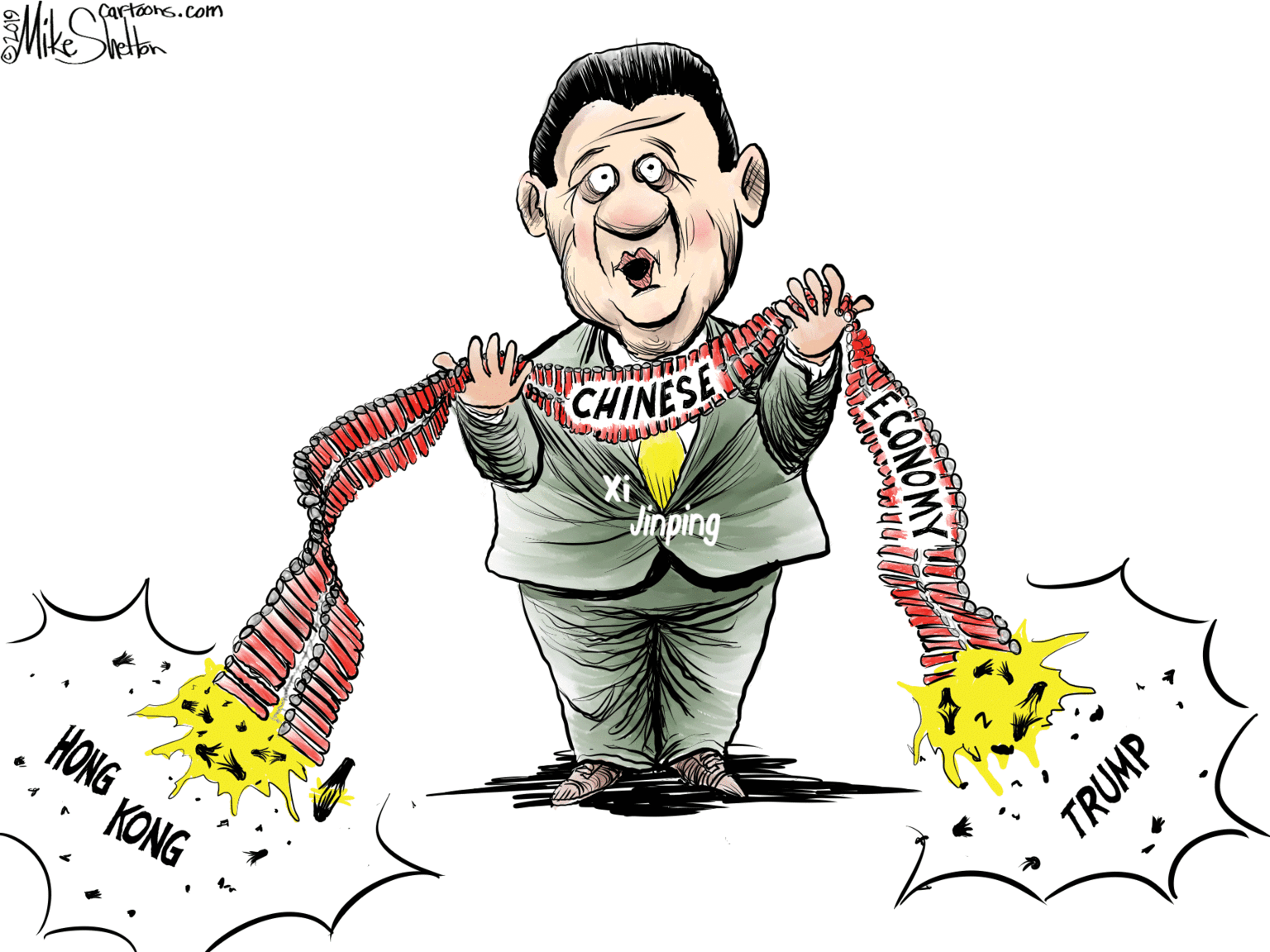Humour OCR: Çartoons.com CHINESE Xi Jinping HONG KONG ECONOMY TRUMP Çartoons.com CHINESE Xi Jinping HONG KONG ECONOMY TRUMP