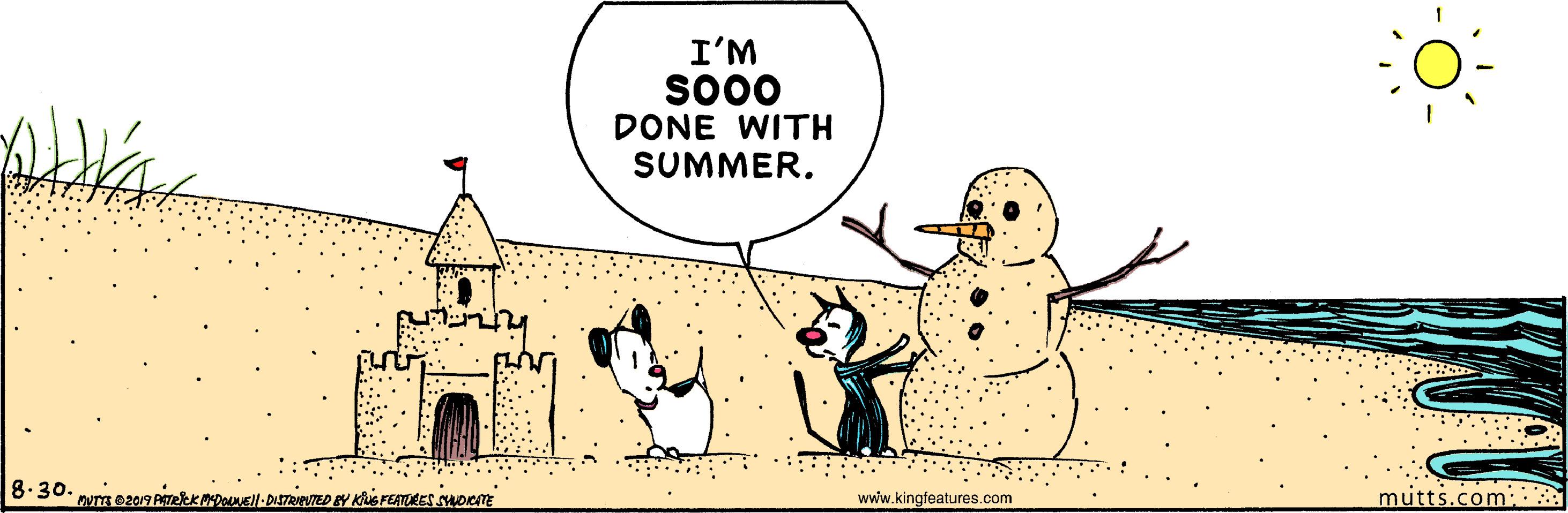 Window OCR: I'M SO00 DONE WITH SUMMER. 8.30. www.kingfeatures.com mutts.com:: I'M SO00 DONE WITH SUMMER. 8.30. www.kingfeatures.com mutts.com::