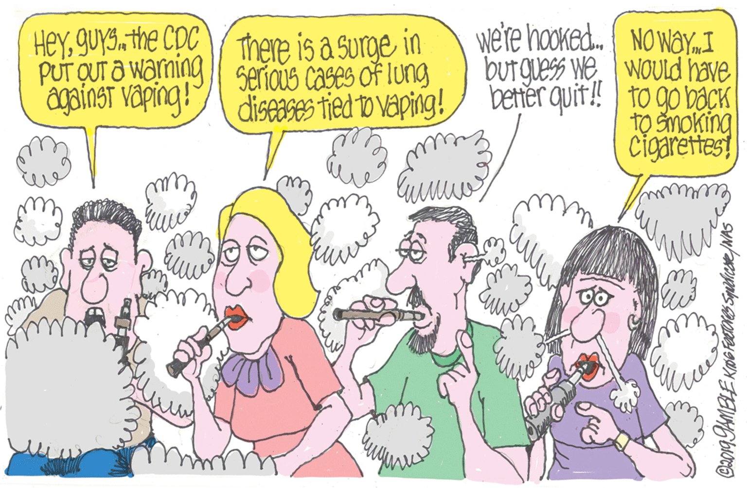 Art OCR: Heythe CDC/ There is a surge in PUT QUT a Waming seiaus cases of lung "against vaping! were hooked. NOWaYI BUTGUESS Ve. WOULd have beter quit! to go back TO šmoking cigarettest diseases tied to vaping! Heythe CDC/ There is a surge in PUT QUT a Waming seiaus cases of lung "against vaping! were hooked. NOWaYI BUTGUESS Ve. WOULd have beter quit! to go back TO šmoking cigarettest diseases tied to vaping!