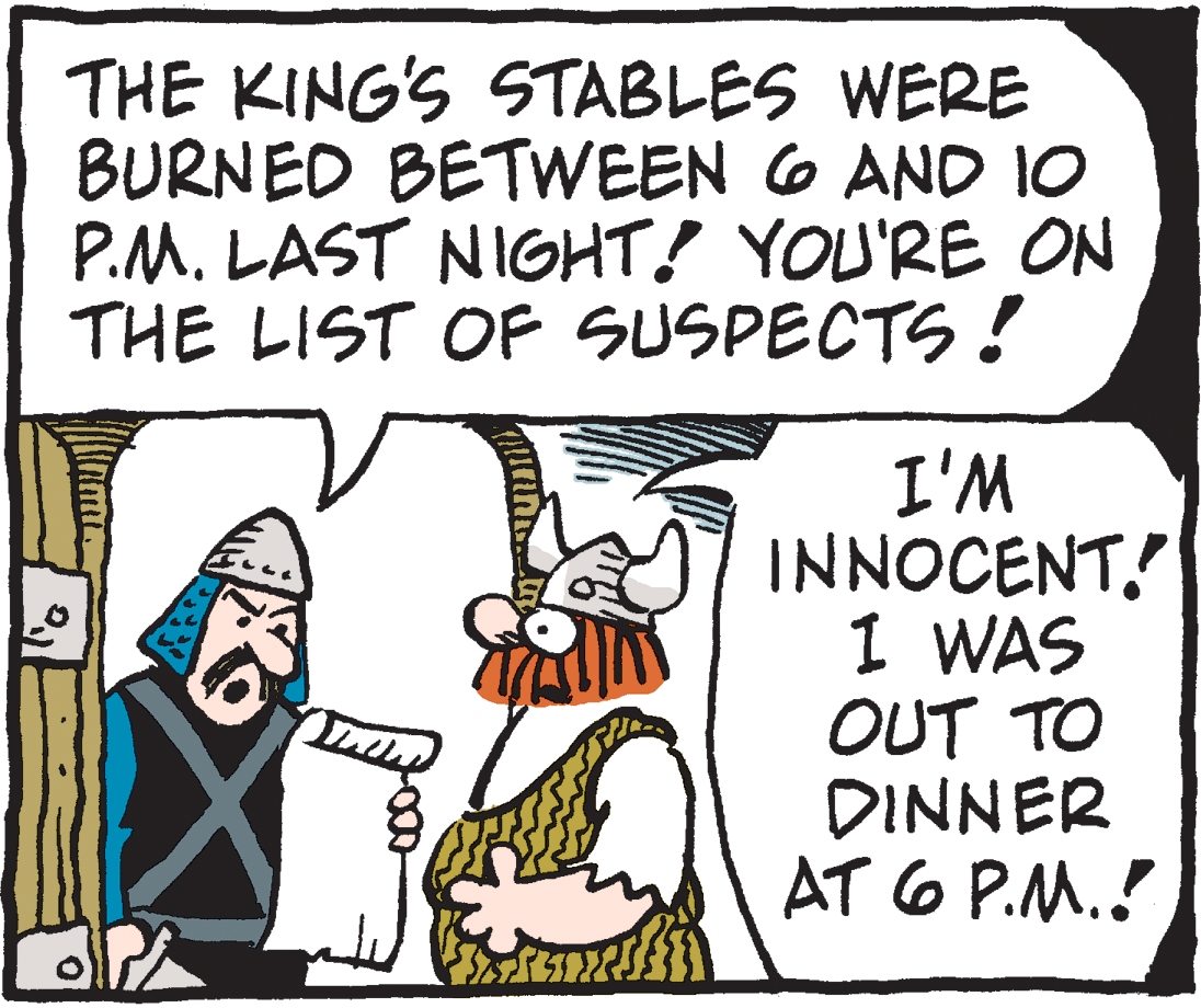 Art OCR: THE KING'S STABLES WERE BURNED BETWEEN O AND IO P.M. LAST NIGHT! YOU'RE ON THE LIST OF SUSPECTS! I'M INNOCENT. I WAS OUT TO DINNER AT 6 P.M.! THE KING'S STABLES WERE BURNED BETWEEN O AND IO P.M. LAST NIGHT! YOU'RE ON THE LIST OF SUSPECTS! I'M INNOCENT. I WAS OUT TO DINNER AT 6 P.M.!