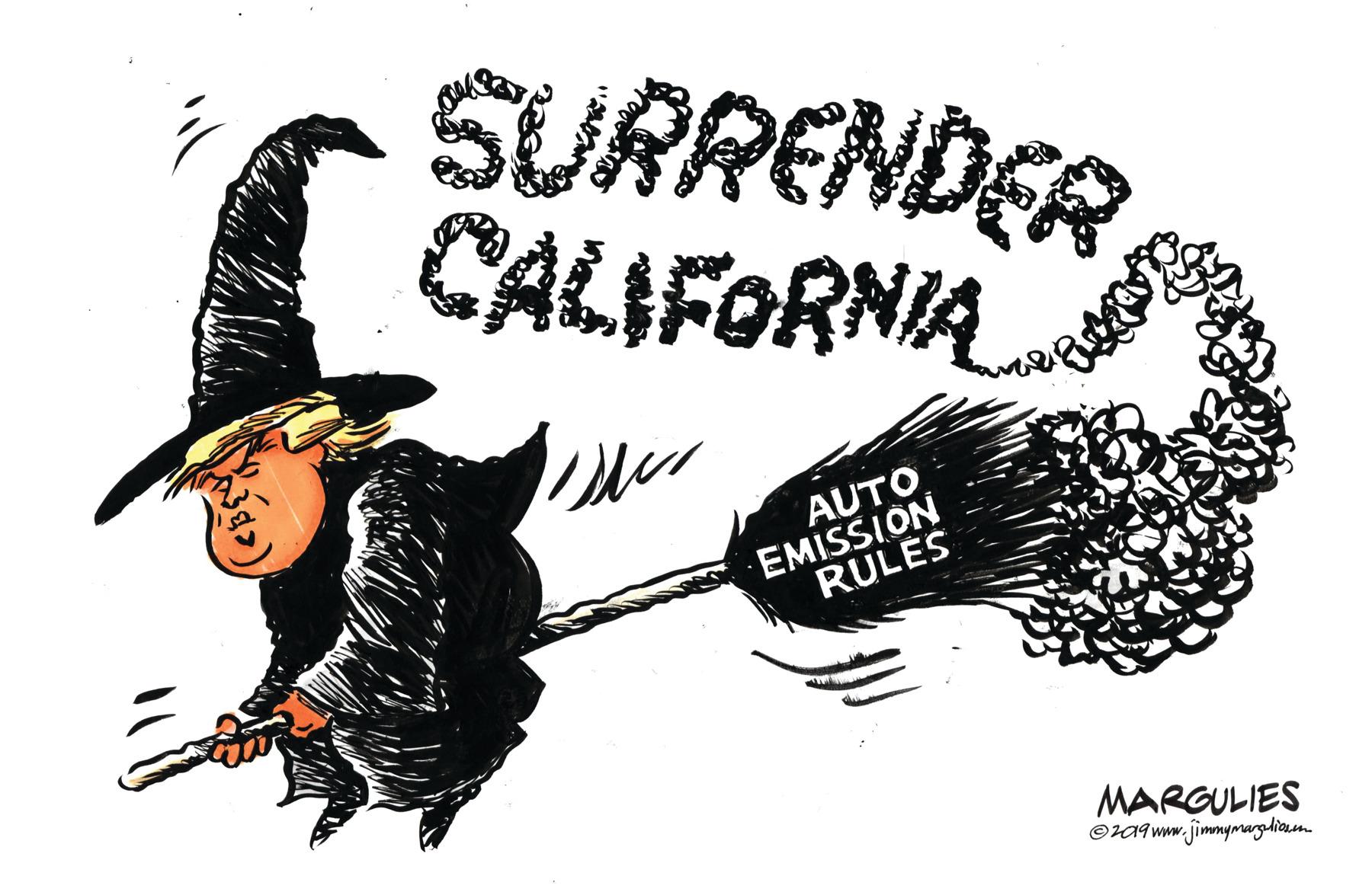 Graphic design OCR: SURRENDER CALIFORNIA AUTO EMISSION RULES MARGULIES ©r09 ww. jimmymurgelicum SURRENDER CALIFORNIA AUTO EMISSION RULES MARGULIES ©r09 ww. jimmymurgelicum