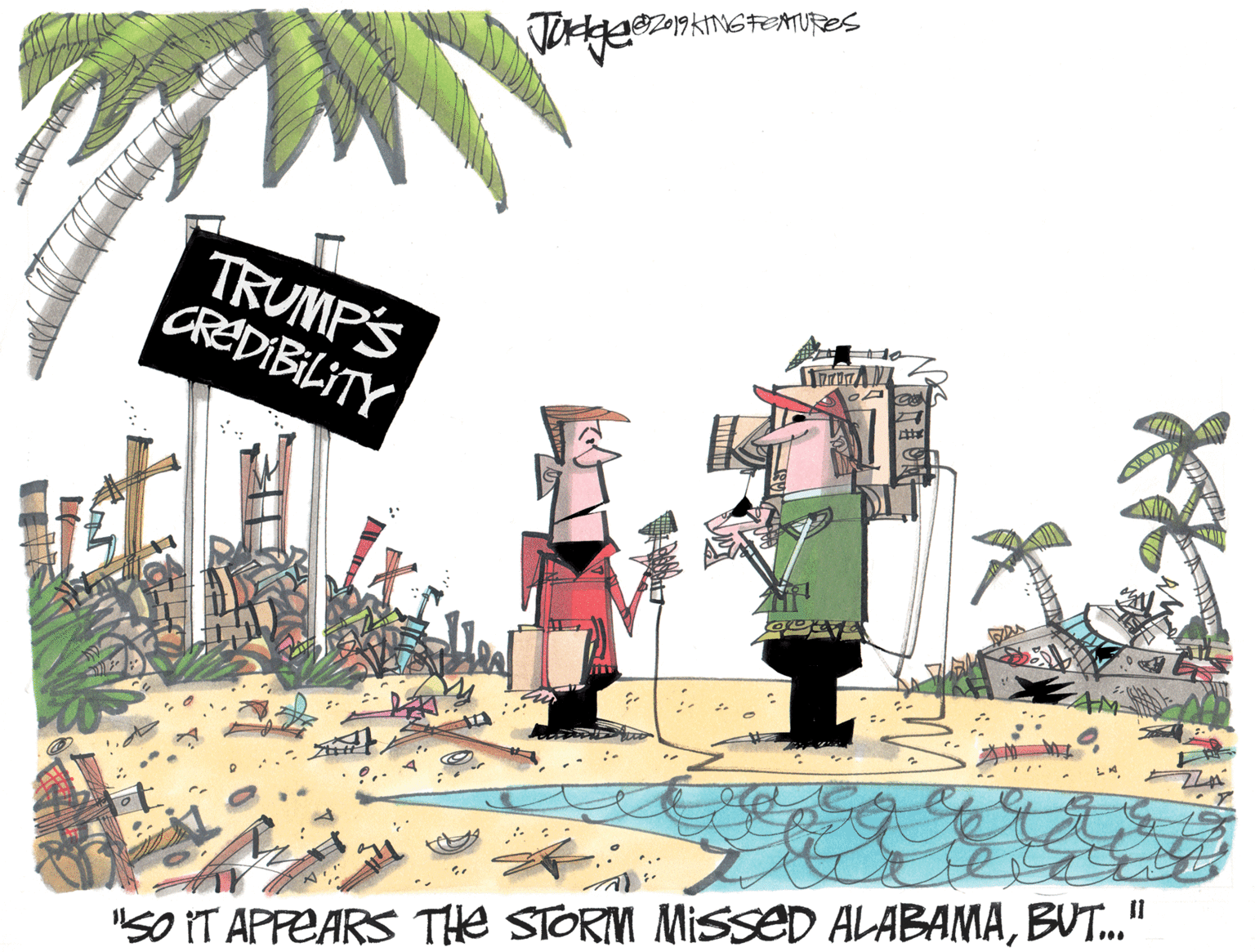 Graphics OCR: TRUMPS CREDIBILITY ? "SO IT APPEARS THe STORIM MISSED ALABAMABUT..." TRUMPS CREDIBILITY ? "SO IT APPEARS THe STORIM MISSED ALABAMA
