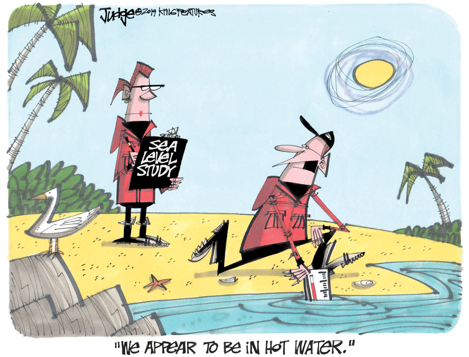 Paper OCR: SEA STUDY ? ZA Z "We APPEAR TO BE IN HOT WATER." ??? ? SEA STUDY ? ZA Z "We APPEAR TO BE IN HOT WATER." ? ? ? ?
