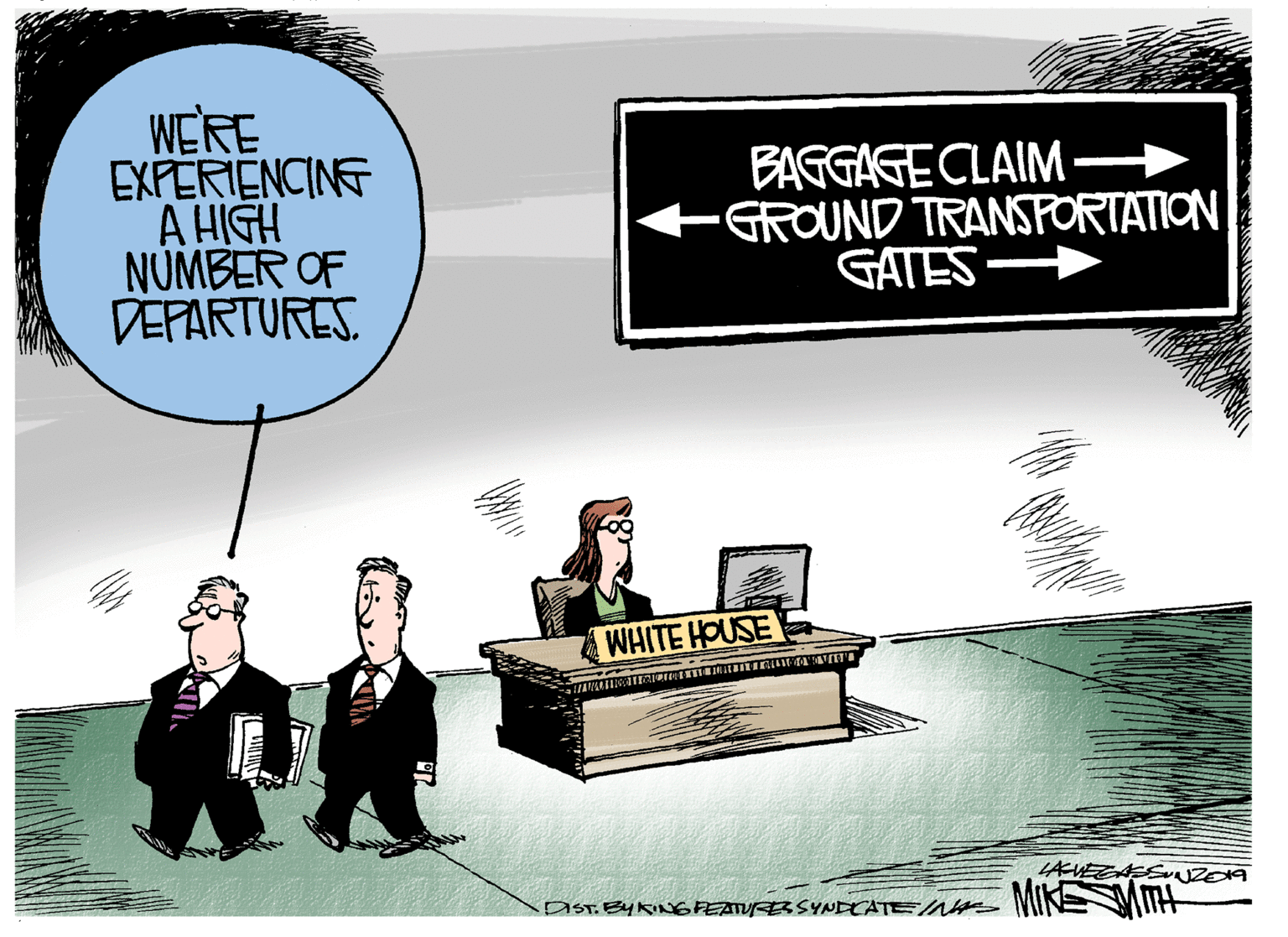 Fiction OCR: WE'RE EXPERIENCING A HIGH NUMBER OF DEPARTURES BAGGAGE CLAIM ? GROUND TRANSFORTATION GATES WHITE HOUSE DIST.BYKINGEATUFESSYNDCATEN MI EMTH WE'RE EXPERIENCING A HIGH NUMBER OF DEPARTURES BAGGAGE CLAIM ? GROUND TRANSFORTATION GATES WHITE HOUSE DIST.BYKINGEATUFESSYNDCATEN MI EMTH