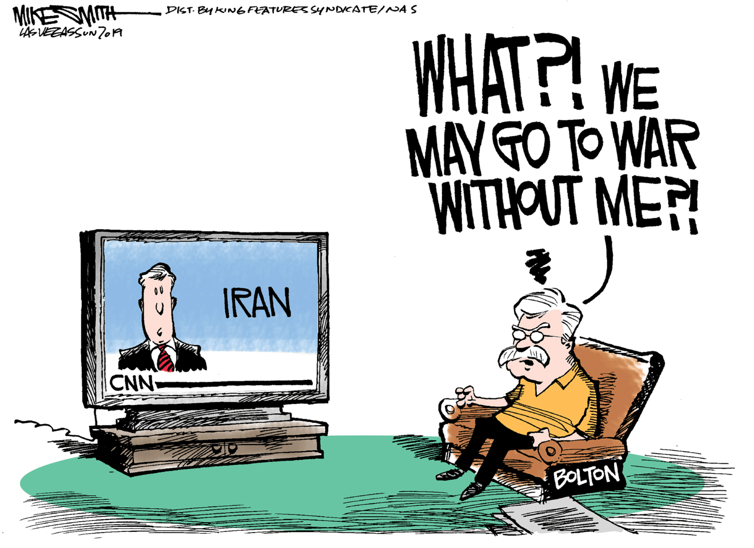Computer hardware OCR: DIST. BY KUNGFEATURES SYNDCATE/NAS MIKESMITH LAS VEZASSUNZOA WHAT?! WE MAY GO TO WAR WITHOUT MER IRAN CNN. BOLTON DIST. BY KUNGFEATURES SYNDCATE/NAS MIKESMITH LAS VEZASSUNZOA WHAT?! WE MAY GO TO WAR WITHOUT MER IRAN CNN. BOLTON