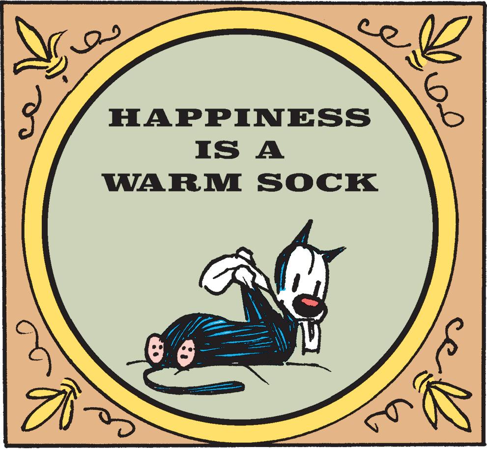 Advertising OCR: HAPP INESS IS A WARM SOCK HAPP INESS IS A WARM SOCK