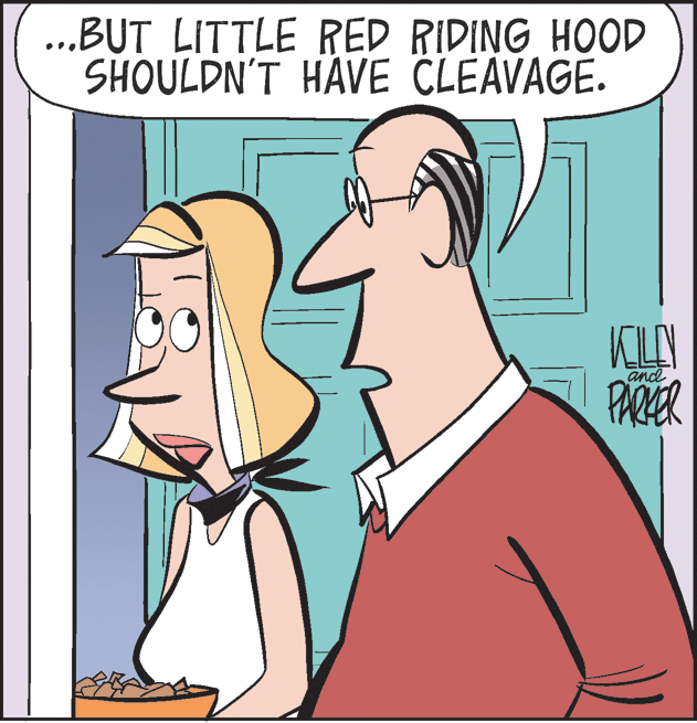 Happy OCR: ..BUT LITTLE RED RIDING HOOD SHOULDN'T HÄVE CLEAVAGE. KILAY PARER and ..BUT LITTLE RED RIDING HOOD SHOULDN'T HÄVE CLEAVAGE. KILAY PARER and