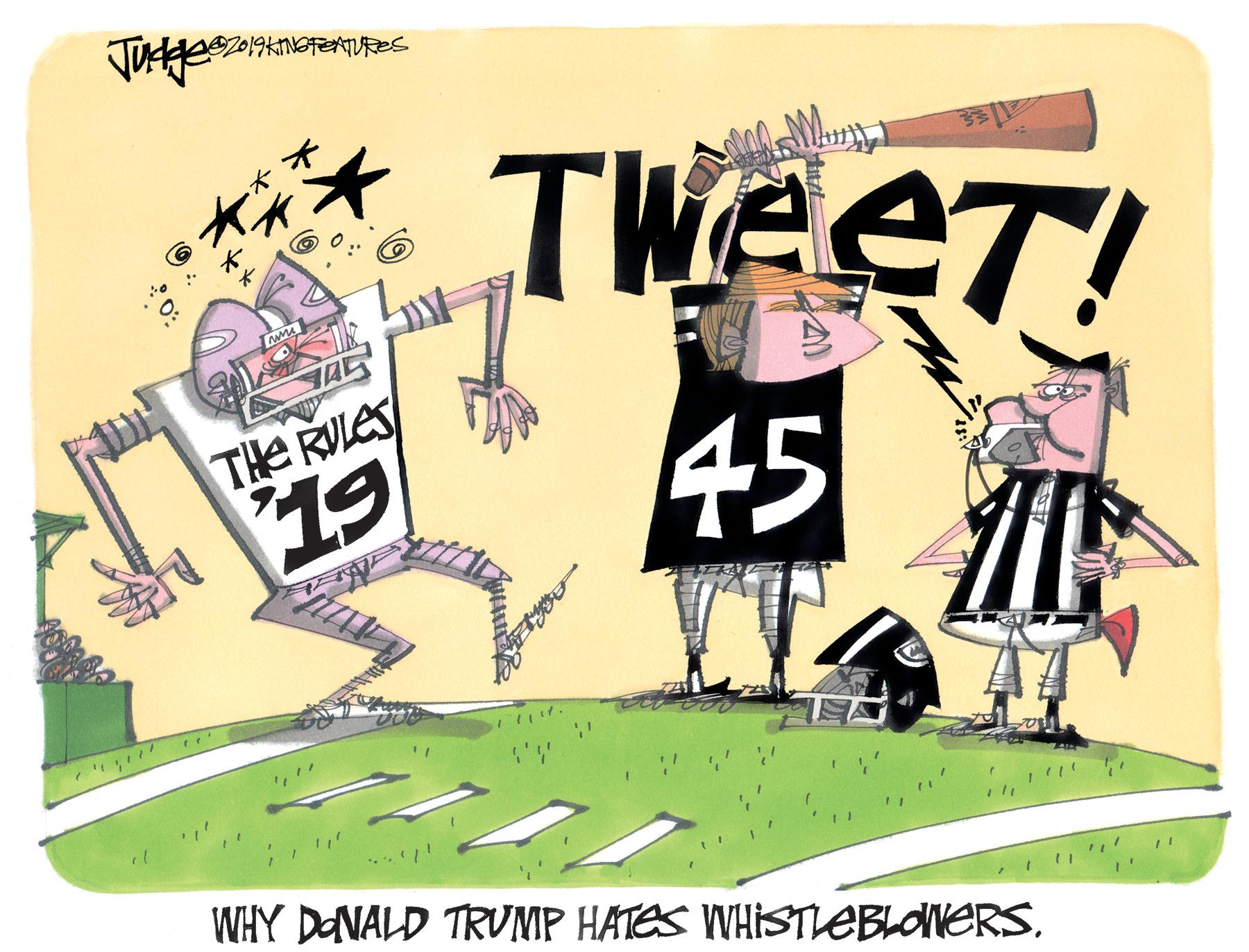 Drawing OCR: TWEET! THE RULES 19 45 ? WHY DONALD TRUMIP HATES WHISTLEBLONERS. TWEET! THE RULES 19 45 ? WHY DONALD TRUMIP HATES WHISTLEBLONERS.