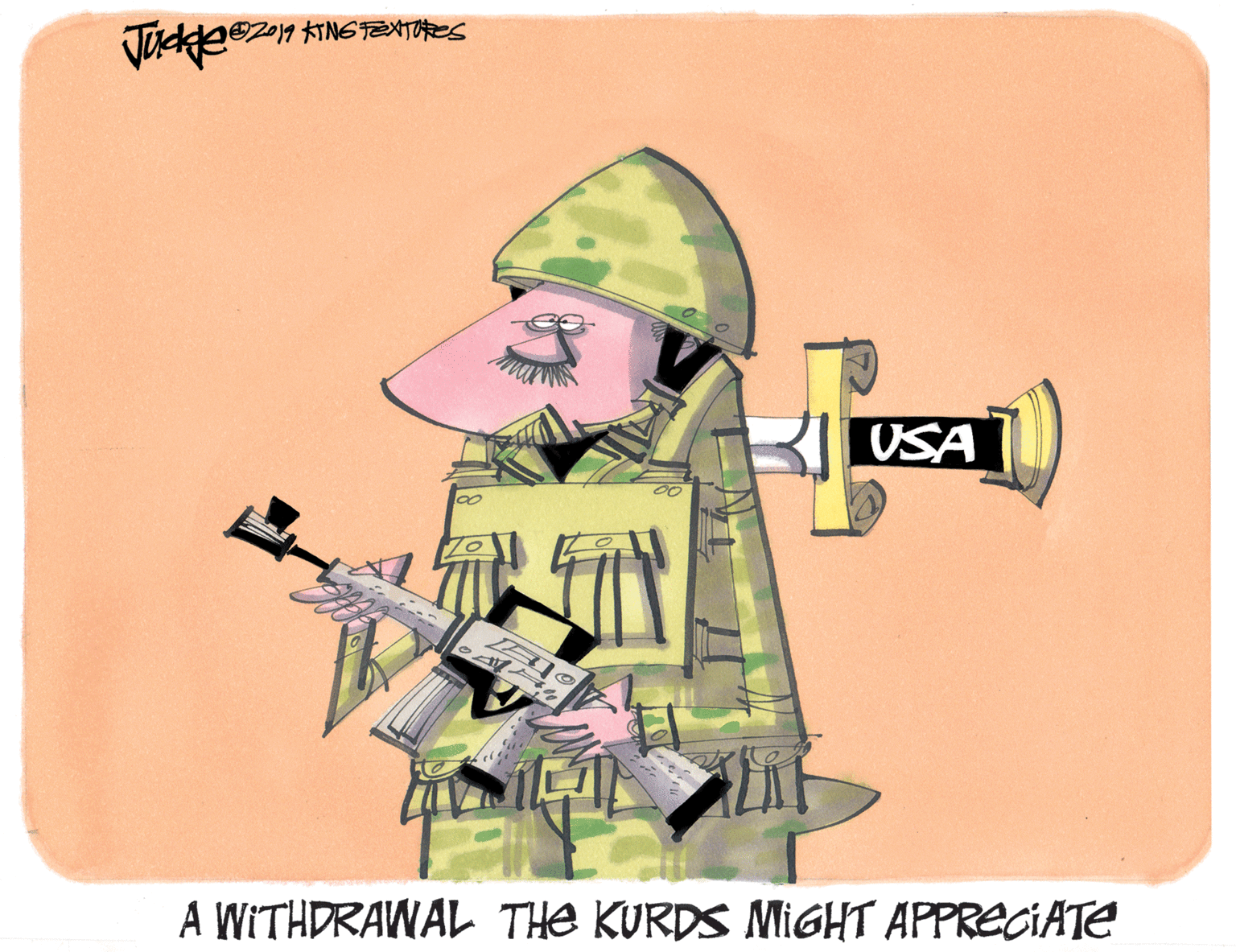 Drawing OCR: USA A WITHDRAWAL THE KURDS MiGHT APPRECIATe USA A WITHDRAWAL THE KURDS MiGHT APPRECIATe