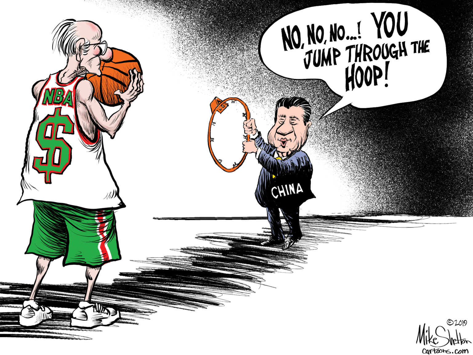 Drawing OCR: NONo. YOU JUMP THROUGH THE HOOP! NBA CHINA OLO19 Cartoons.com %24 NONo. YOU JUMP THROUGH THE HOOP! NBA CHINA OLO19 Cartoons.com %24