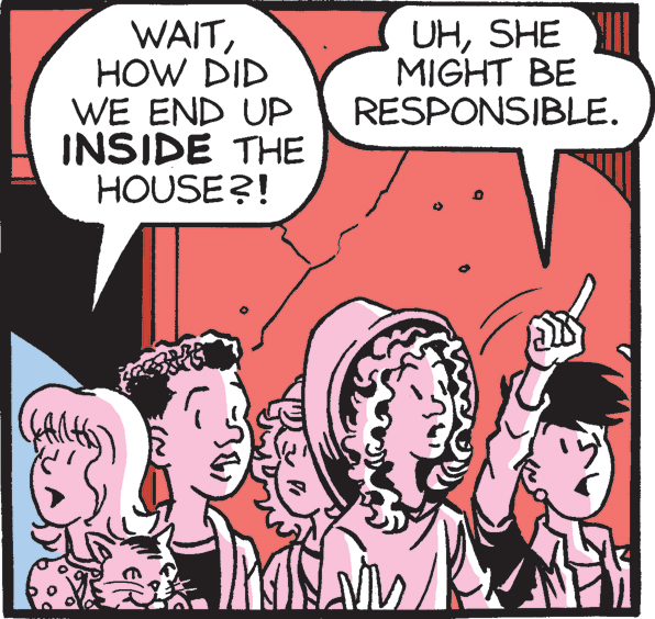 Parallel OCR: WAITHOW DID WE END UP INSIDE THE HOUSE?! UHSHE MIGHT BE RESPONSIBLE. WAITHOW DID WE END UP INSIDE THE HOUSE?! UHSHE MIGHT BE RESPONSIBLE.
