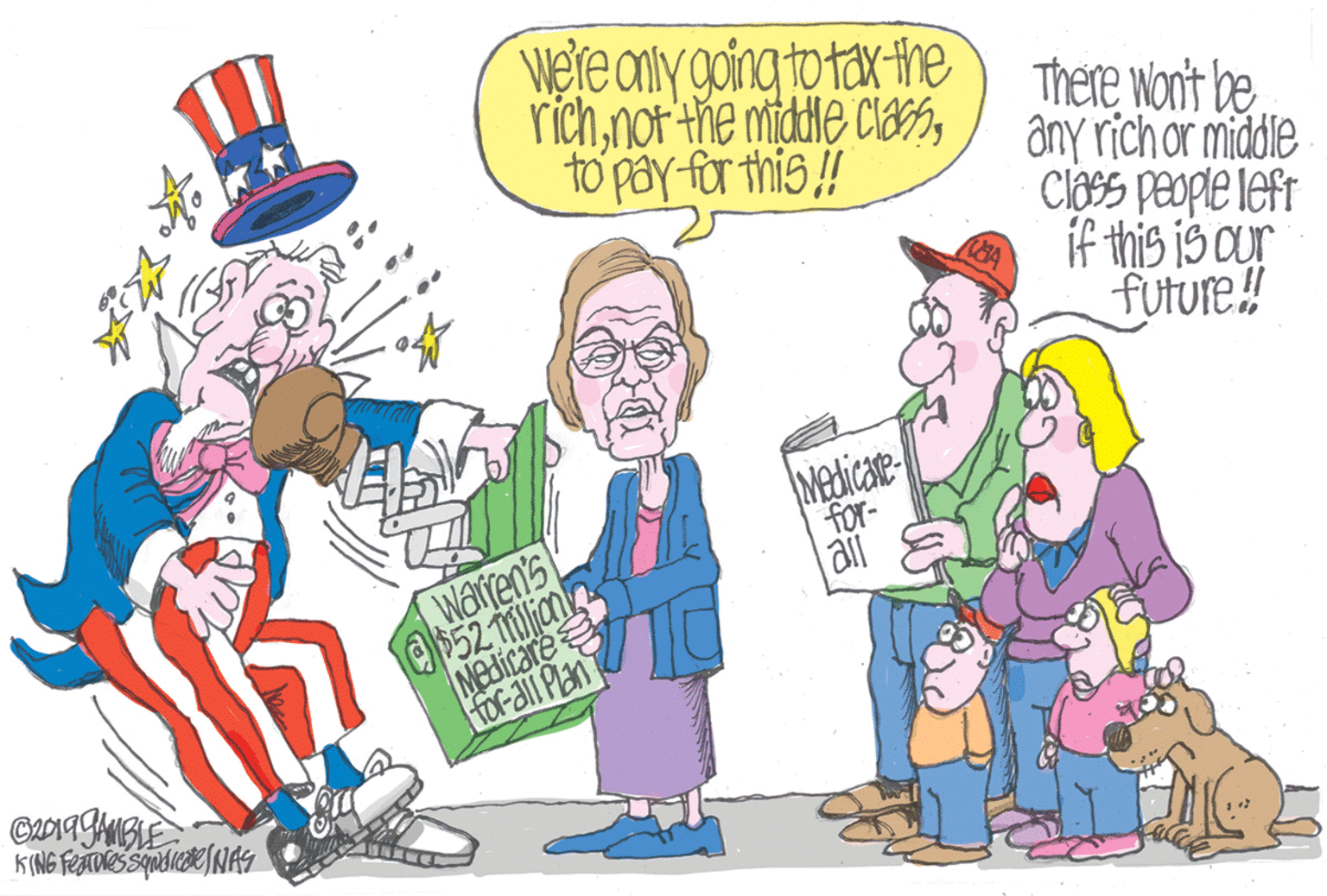 Interaction OCR: Were anly going to tax the richto pay-for this ! There won't be ôny richor middle Class people lefr if this is our future! Medicase- for- Warren's @?520inl Nedicare for-ali Pan all Were anly going to tax the richnot the middle cla5to pay-for this ! There won't be ôny richor middle Class people lefr if this is our future! Medicase- for- Warren's @ ? 520inl Nedicare for-ali Pan all