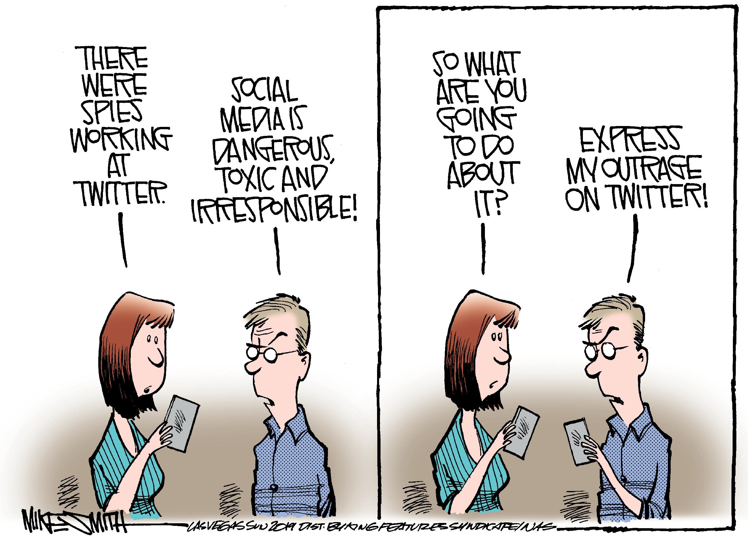 Parallel OCR: THERE WERE SPIES WORKING AT TWITTER. SOCIAL MEDA IS DANGEROUSTOXIC AND SO WHAT ÅRE YOU GOING TO DO ÁBOUT IT? EXPRESS MYOUTRAGE ÖN TWITTER! IRRESPONSIBLE! MiTH LASVEGASS OH IST BIRNGFETURESSYNDIKAFENAE THERE WERE SPIES WORKING AT TWITTER. SOCIAL MEDA IS DANGEROUSTOXIC AND SO WHAT ÅRE YOU GOING TO DO ÁBOUT IT? EXPRESS MYOUTRAGE ÖN TWITTER! IRRESPONSIBLE! MiTH LASVEGASS OH IST BIRNGFETURESSYNDIKAFENAE