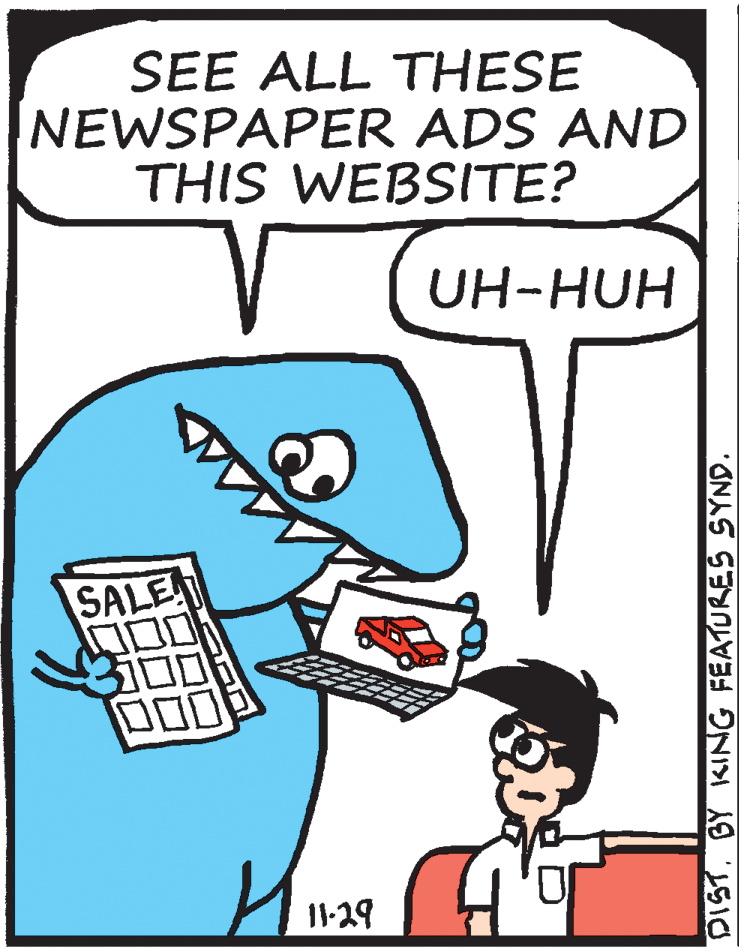Mammal OCR: SEE ALL THESE NEWSPAPER ADS AND THIS WEBSITE? UH-HUH SALE ??? ?? D00 1-29 DIST. BY KING FEATURES SYND. SEE ALL THESE NEWSPAPER ADS AND THIS WEBSITE? UH-HUH SALE ? ? ? ? ? D00 1-29 DIST. BY KING FEATURES SYND.