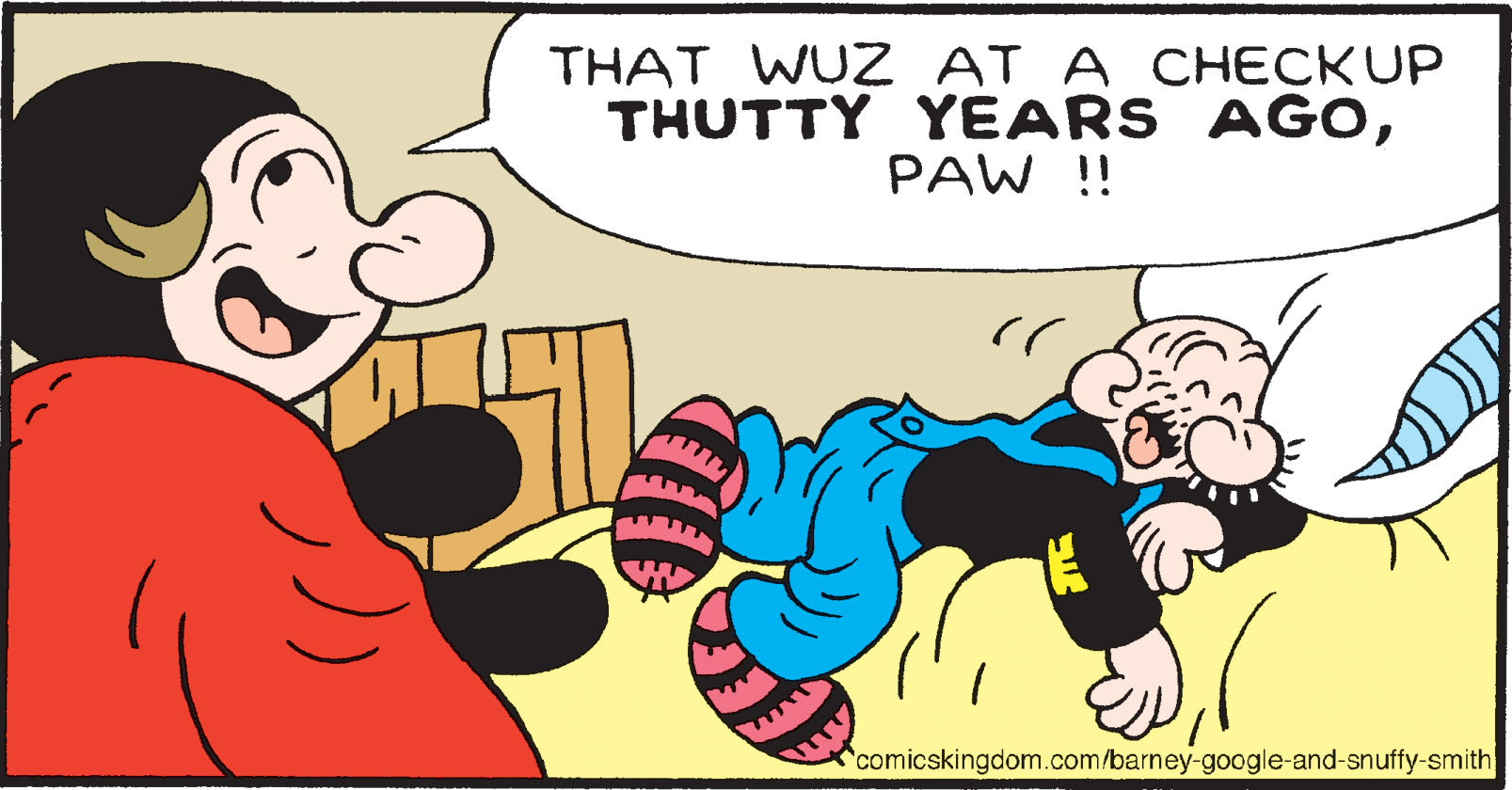 Gesture OCR: THAT WUZ AT A CHECKUP THUTTY YEARS AGOPAW !! comicskingdom.com/barney-google-and-snuffy-smith THAT WUZ AT A CHECKUP THUTTY YEARS AGOPAW !! comicskingdom.com/barney-google-and-snuffy-smith