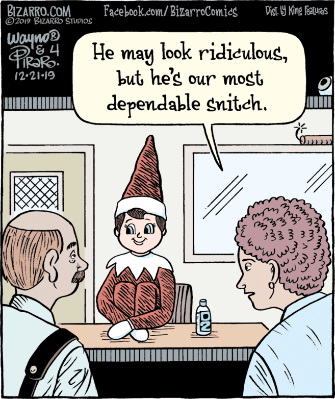Organism OCR: BIZARRO.COM © 2019 BIZARRO STUDIOS Facebook.com/BizarroComics Dist. Y King Featuras Wayno® look ridiculous?? may but he's our most 12•21•19 dependable snitch. ww3333 33 ON BIZARRO.COM © 2019 BIZARRO STUDIOS Facebook.com/BizarroComics Dist. Y King Featuras Wayno® look ridiculous?? may but he's our most 12•21•19 dependable snitch. ww3333 33 ON