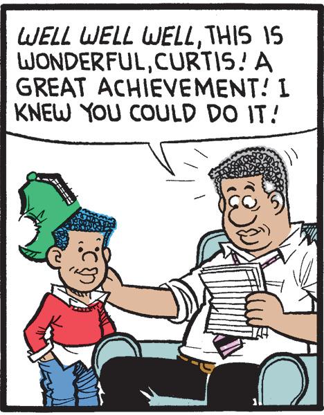 Rectangle OCR: WELL WELL WELLTHIS IS WONDERFULCURTIS! A GREAT ACHIEVEMENT! I KNEW YOU COULD DO IT! ?? WELL WELL WELLTHIS IS WONDERFULCURTIS! A GREAT ACHIEVEMENT! I KNEW YOU COULD DO IT! ??