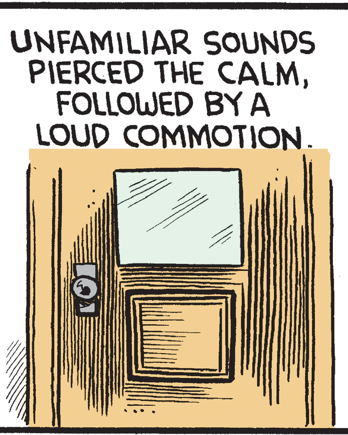 Diagram OCR: UNFAMILIAR SOUNDS PIERCED THE CALMFOLLOWED BYA LOUD COMMOTION. LOT UNFAMILIAR SOUNDS PIERCED THE CALMFOLLOWED BYA LOUD COMMOTION. LOT