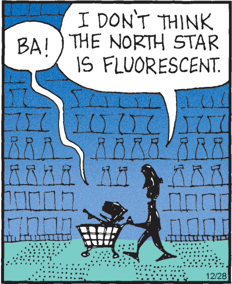 Handwriting OCR: I DON'T THINK BA!) THE NORTH STAR IS FLUORESCENT. 12/28 I DON'T THINK BA!) THE NORTH STAR IS FLUORESCENT. 12/28