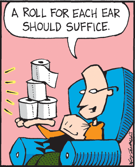 Clip art OCR: A ROLL FOR EACH EAR SHOULD SUFFICE. A ROLL FOR EACH EAR SHOULD SUFFICE.