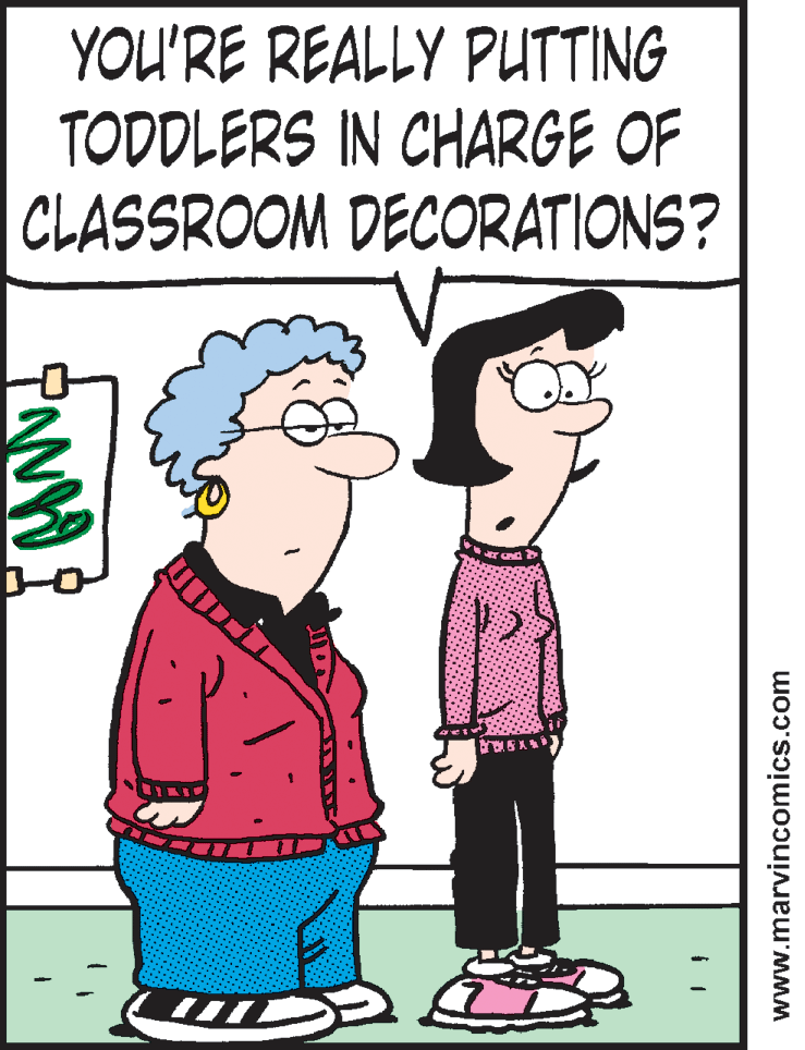 Gesture OCR: YOU'RE REALLY PUTTING TODDLERS IN CHARGE OF CLASSROOM DECORATIONS? 5? www.marvincomics.com YOU'RE REALLY PUTTING TODDLERS IN CHARGE OF CLASSROOM DECORATIONS? 5 ? www.marvincomics.com