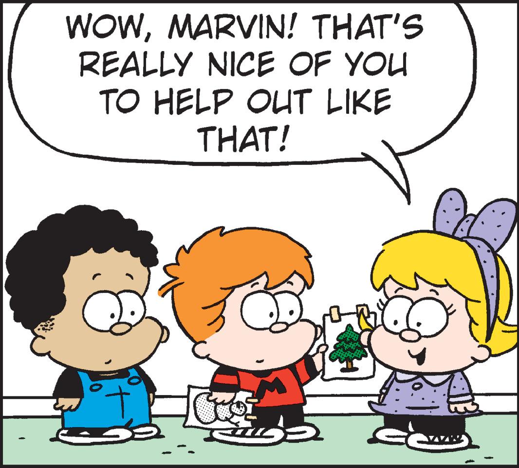 Animated cartoon OCR: WOWMARVIN! THAT'S REALLY NICE OF YOU TO HELP OUT LIKE THAT! WOWMARVIN! THAT'S REALLY NICE OF YOU TO HELP OUT LIKE THAT!