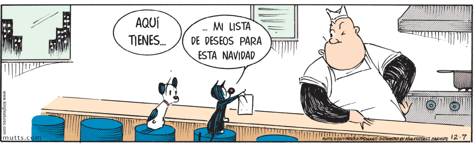 Line OCR: AQUÍ MI LISTA DE DESEOS PARA TIENES. ESTA NAVIDAD mutts.com AQUÍ MI LISTA DE DESEOS PARA TIENES. ESTA NAVIDAD mutts.com