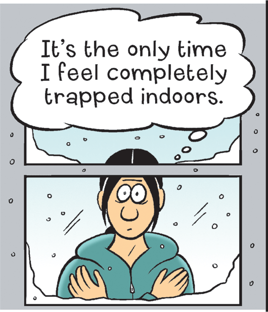 Art OCR: It's the only time I feel completely trapped indoors. It's the only time I feel completely trapped indoors.