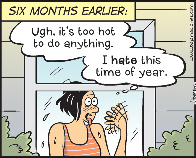 Mammal OCR: SIX MONTHS EARLIER: Ughit's too hot to do anything. I hate this time of year. www.pajamadiaries.com SIX MONTHS EARLIER: Ughit's too hot to do anything. I hate this time of year. www.pajamadiaries.com