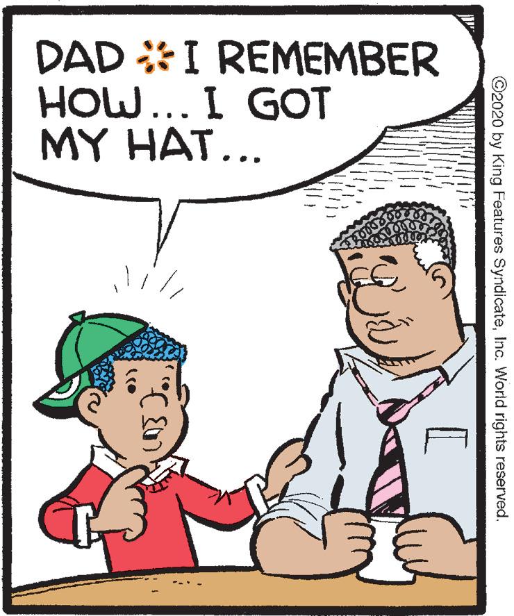 Interaction OCR: DAD *I REMEMBER HOW... I GOT MY HAT... ©2020 by King Features SyndicateInc. World rights reserved. DAD *I REMEMBER HOW... I GOT MY HAT... ©2020 by King Features SyndicateInc. World rights reserved.