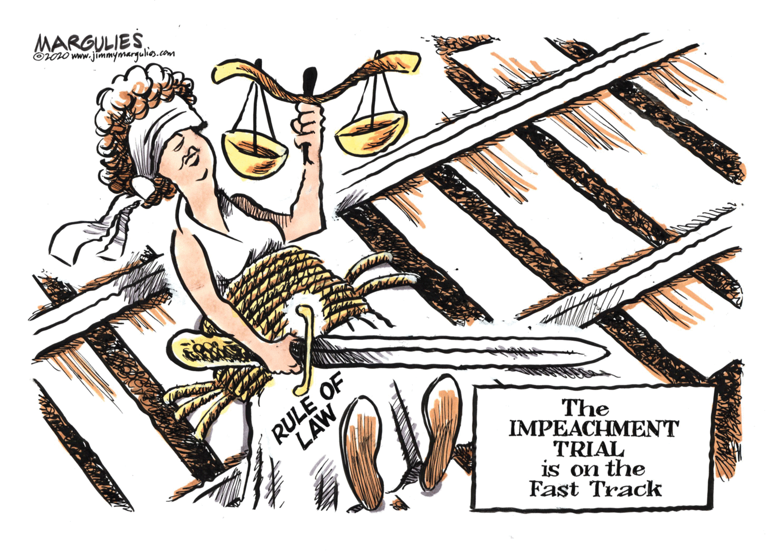 Painting OCR: MARGULIES Öö www.jimmymargulis.com ITT The IMPEACHMENT TRIAL is on the Fast Track LAW MARGULIES Öö www.jimmymargulis.com ITT The IMPEACHMENT TRIAL is on the Fast Track LAW