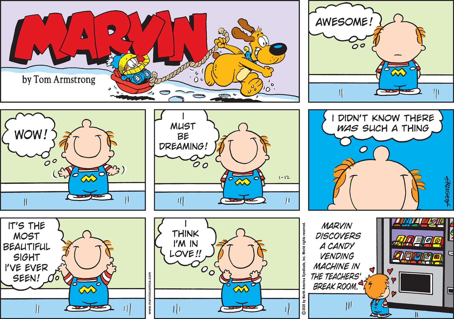 Fictional character OCR: MARVIN AWESOME! 00 by Tom Armstrong I DIDN'T KNOW THERE WAS SUCHA THING MUST WOW! BE DREAMING! |-12 IT'S THE MARVIN DISCOVERS A CANDY VENDING MACHINE IN THE TEACHERS' BREAK ROOM ?HINK I'M IN LOVE ! MOST BEAUTIFUL SIGHT I'VE EVER SEEN! MARVIN AWESOME! 00 by Tom Armstrong I DIDN'T KNOW THERE WAS SUCHA THING MUST WOW! BE DREAMING! |-12 IT'S THE MARVIN DISCOVERS A CANDY VENDING MACHINE IN THE TEACHERS' BREAK ROOM ?HINK I'M IN LOVE ! MOST BEAUTIFUL SIGHT I'VE EVER SEEN!