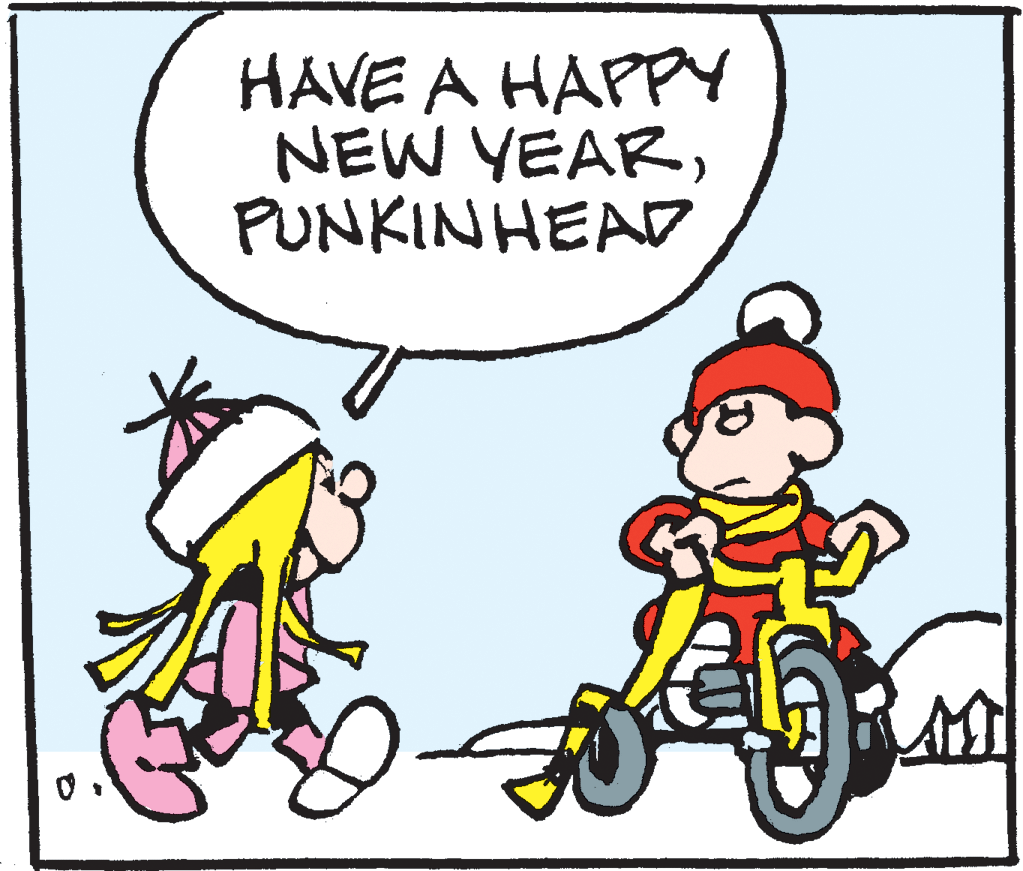 Fictional character OCR: HAVE A HAPPY NEW YEARPUNKINHEAD HAVE A HAPPY NEW YEAR