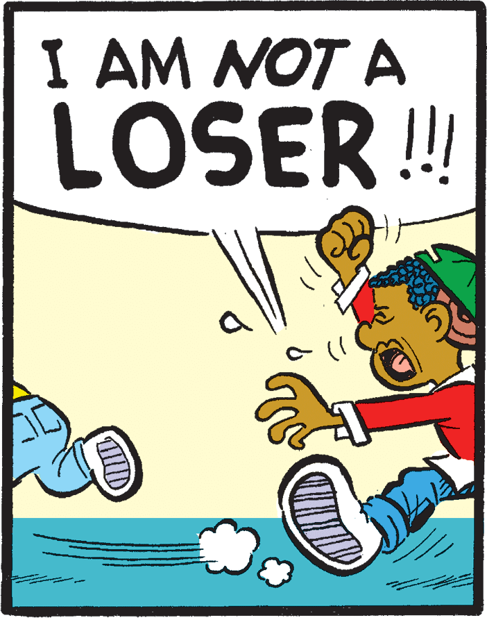 Animated cartoon OCR: I AM NOT A LOSER! O (1 I AM NOT A LOSER! O (1