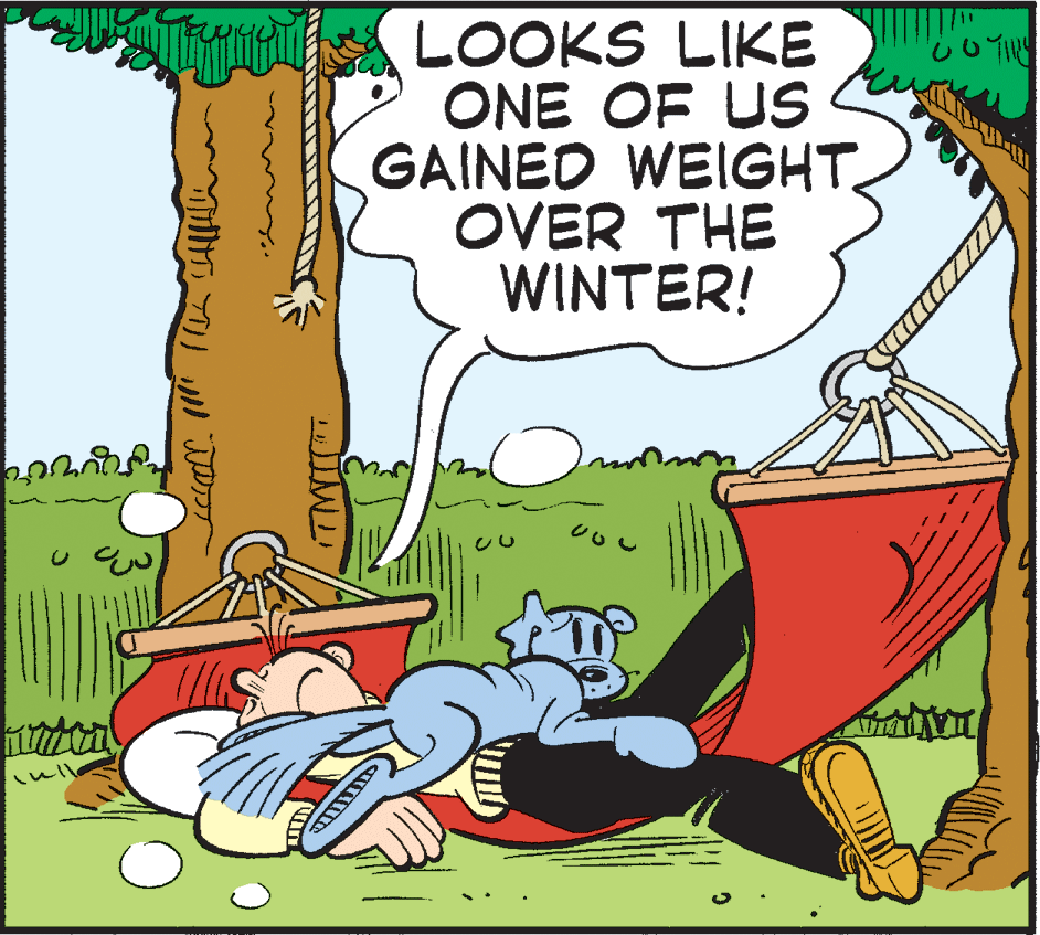 Graphics OCR: LOOKS LIKE ONE OF US GAINED WEIGHT. OVER THE WINTER! LOOKS LIKE ONE OF US GAINED WEIGHT. OVER THE WINTER!