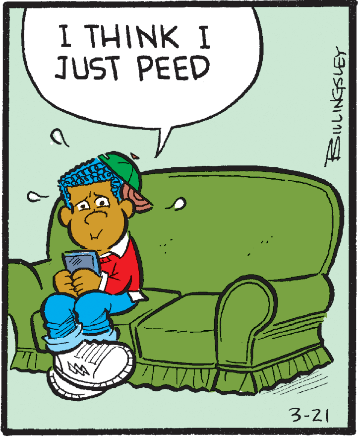 Humour OCR: I THINK I JUST PEED 3-21 I THINK I JUST PEED 3-21