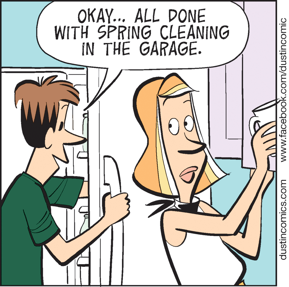 Finger OCR: OKAY... ALL DONE WITH SPRING CLEANING IN THE GARAGE. dustincomics.com www.facebook.com/dustincomic OKAY... ALL DONE WITH SPRING CLEANING IN THE GARAGE. dustincomics.com www.facebook.com/dustincomic