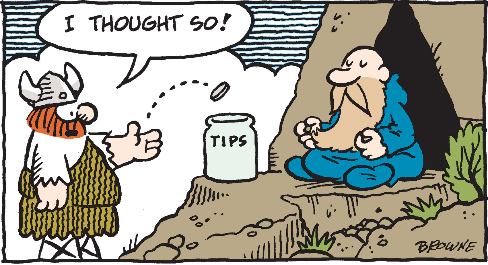 Fictional character OCR: I THOUGHT sO! TIPS BROWNE I THOUGHT sO! TIPS BROWNE