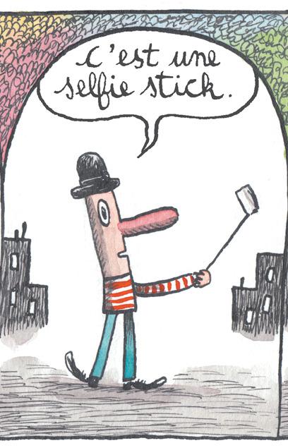 Child art OCR: L'est une selfie stick. L'est une selfie stick.