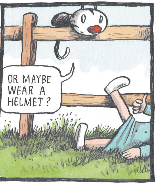 Child art OCR: OR MAYBE WEAR A HELMET ? OR MAYBE WEAR A HELMET ?