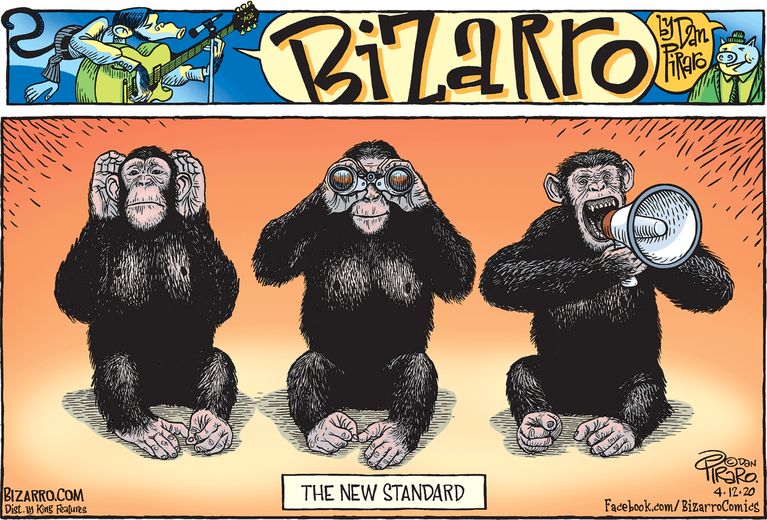 Wildlife OCR: BIZARRO.COM Dist.1y King Features THE NEW STANDARD 4.12.20 Facebook.com/BizarroComics BIZARRO.COM Dist.1y King Features THE NEW STANDARD 4.12.20 Facebook.com/BizarroComics