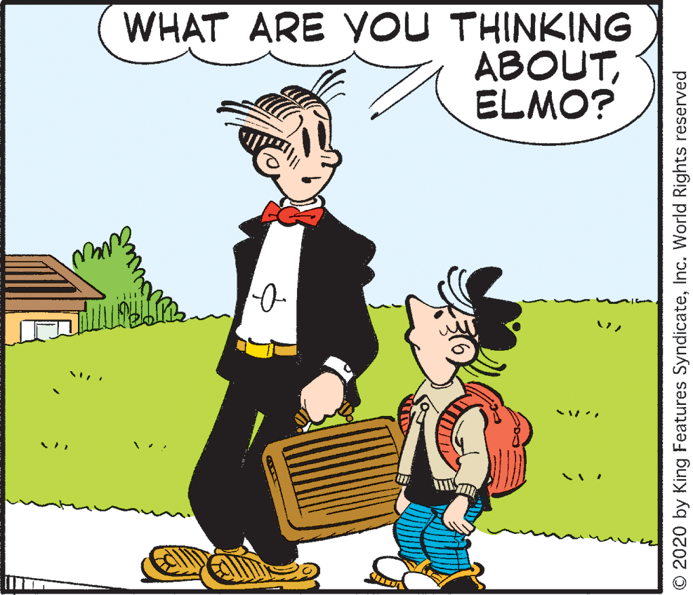 Conversation OCR: WHAT ARE YOU THINKING ABOUTELMO? © 2020 by King Features SyndicateInc. World Rights reserved WHAT ARE YOU THINKING ABOUTELMO? © 2020 by King Features SyndicateInc. World Rights reserved