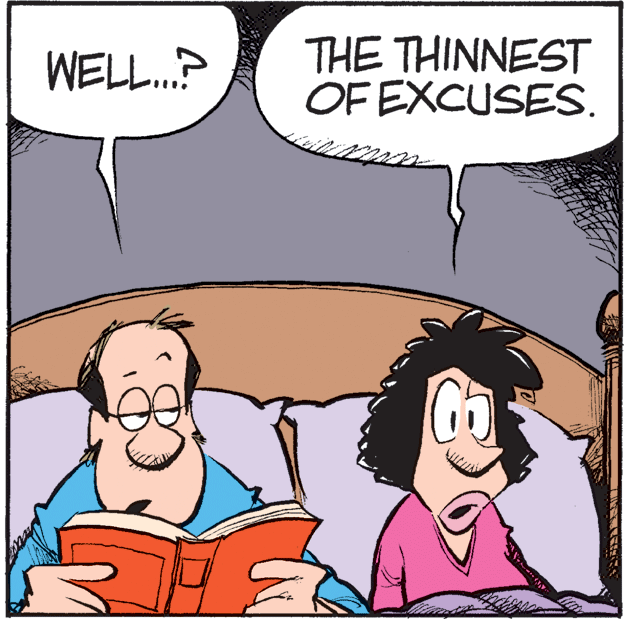 Illustration OCR: WELL.? THE THINNEST OF EXCUSES. WELL.? THE THINNEST OF EXCUSES.
