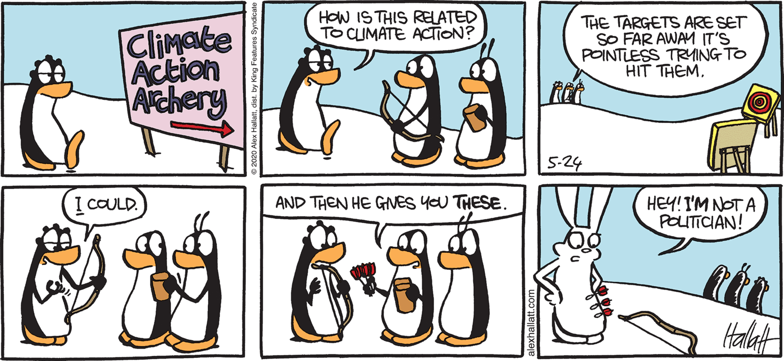 Humour OCR: ARGIC GRAE HOw IS THIS RELATED TO CLIMATE ACTION? Çlimate Action Achery THE TARGETS ARE SET So FAR AWAM IT'S POINTLESS TRYING TO HIT THEM5-24 I COULD. AND THEN HE GNES YCU THESE. HEY!I'M NOT A POUTICIAN! Halef BY ALEX HALLATT ARGIC GRAE HOw IS THIS RELATED TO CLIMATE ACTION? Çlimate Action Achery THE TARGETS ARE SET So FAR AWAM IT'S POINTLESS TRYING TO HIT THEM5-24 I COULD. AND THEN HE GNES YCU THESE. HEY!I'M NOT A POUTICIAN! Halef BY ALEX HALLATT
