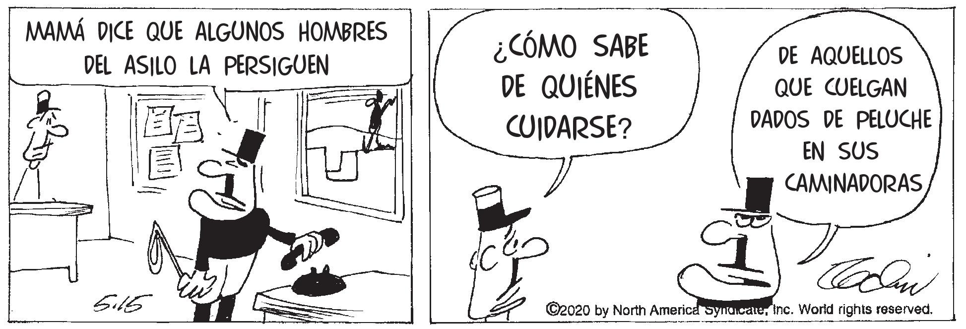 Sharing OCR: MAMÁ DICE QUE ALGUNOS HOMBRES ¿CÓMO SABE DE QUIÉNES CUIDARSE? DEL ASILO LA PERSIGUEN DE AQUELLOS QUE CUELGAN DADOS DE PELUCHE EN SUS CAMINADORASSil5 ©2020 by North America synacateInc. World rights reserved. MAMÁ DICE QUE ALGUNOS HOMBRES ¿CÓMO SABE DE QUIÉNES CUIDARSE? DEL ASILO LA PERSIGUEN DE AQUELLOS QUE CUELGAN DADOS DE PELUCHE EN SUS CAMINADORASSil5 ©2020 by North America synacateInc. World rights reserved.