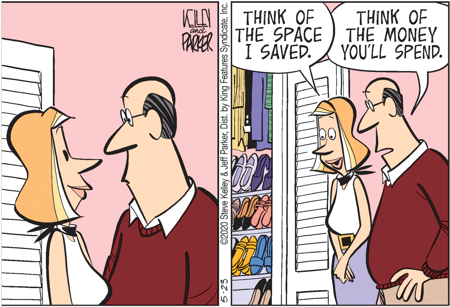 Gesture OCR: TH?NK OF THE SPACE I SAVED. THINK OF THE MONEY YOU'LL SPEND. and PARER 23 ©2020 Steve Kelley & Jeff ParkerInc. TH?NK OF THE SPACE I SAVED. THINK OF THE MONEY YOU'LL SPEND. and PARER 23 ©2020 Steve Kelley & Jeff ParkerDist. by King Features Syndicate