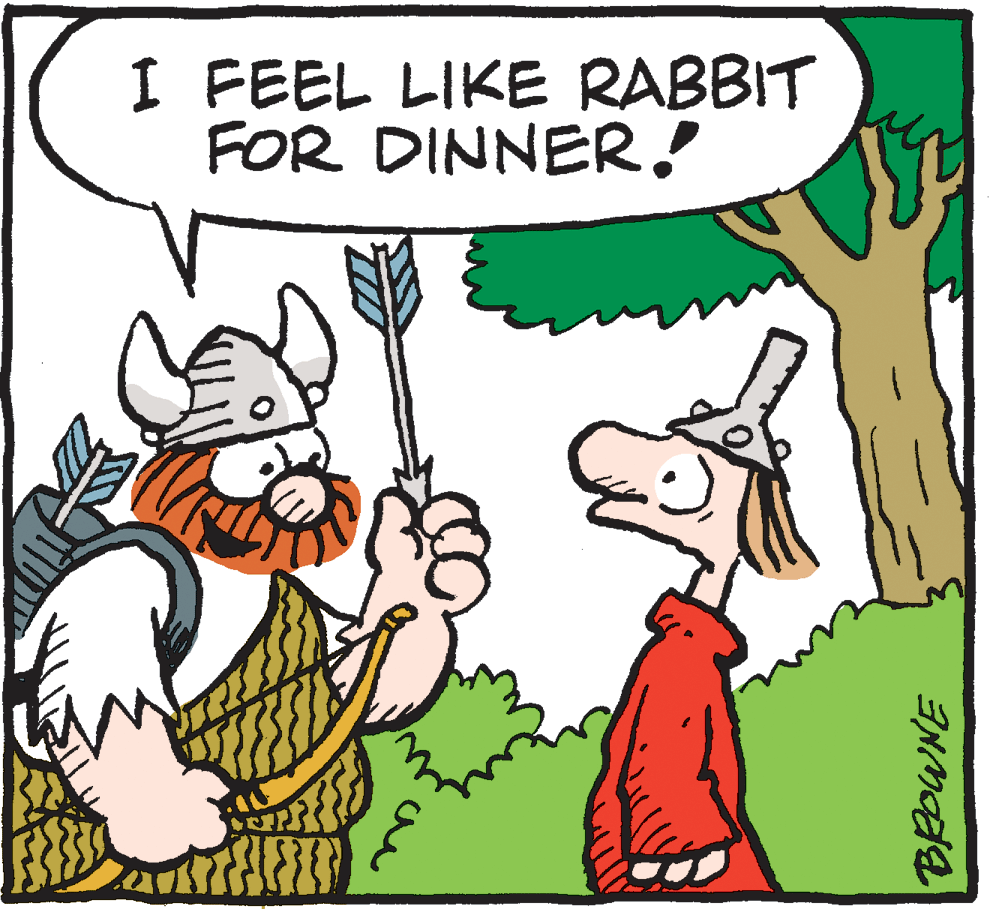 Rectangle OCR: I FEEL LIKE RABBIT FOR DINNER! I FEEL LIKE RABBIT FOR DINNER!